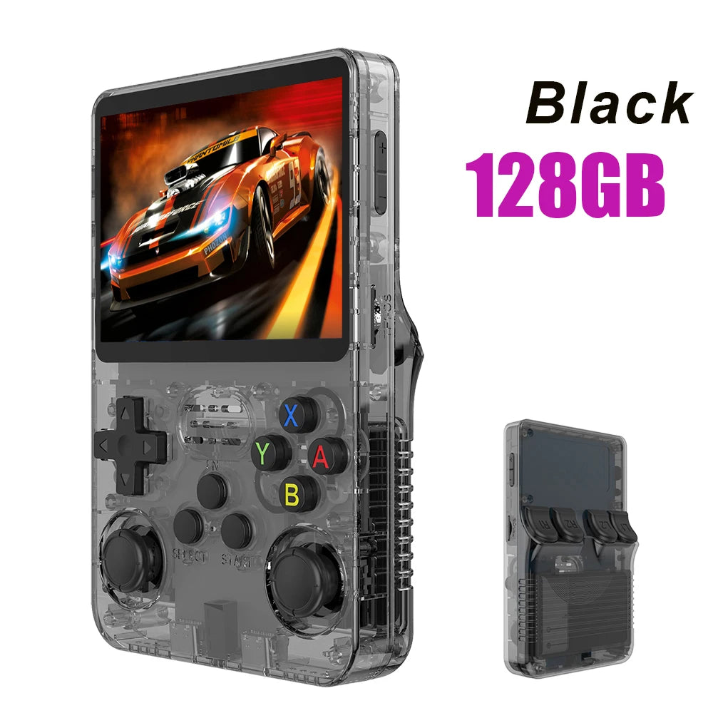 R36S Retro Handheld Spelconsole – 3.5" IPS Scherm, 128GB Opslag