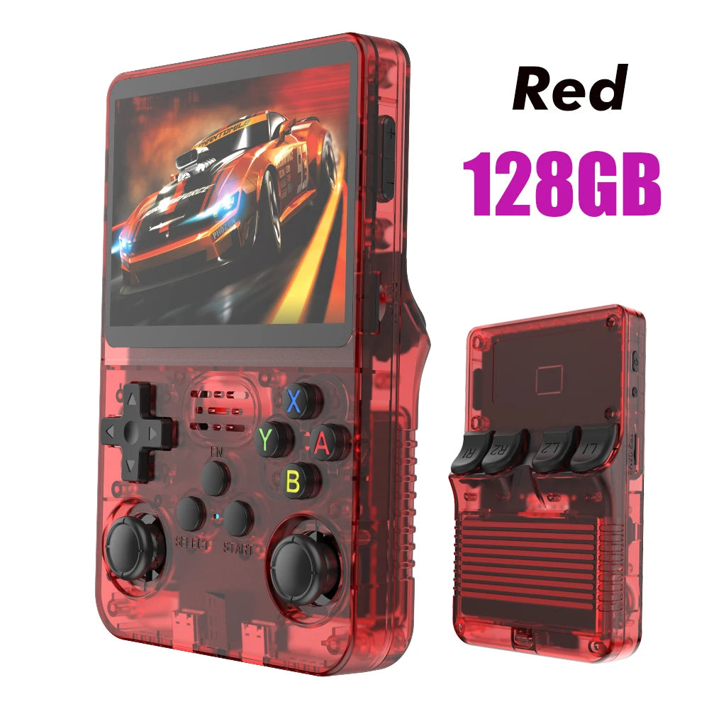 R36S Retro Handheld Spelconsole – 3.5" IPS Scherm, 128GB Opslag
