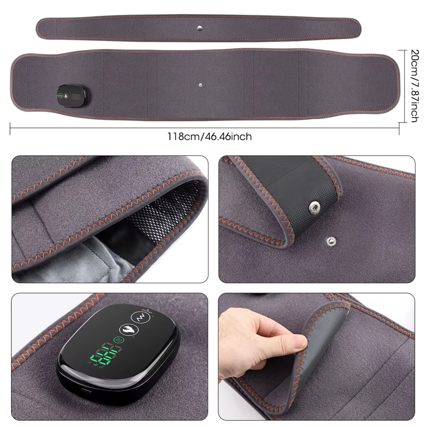HeatVibe™ | SlimFit Rugbrace 3 in 1 Massage, Warmte & Ondersteuning