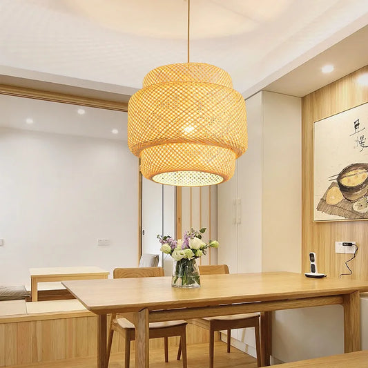BambooGlow | Handgemaakte Hanglamp Natuurlijke sfeer met gevlochten bamboe
