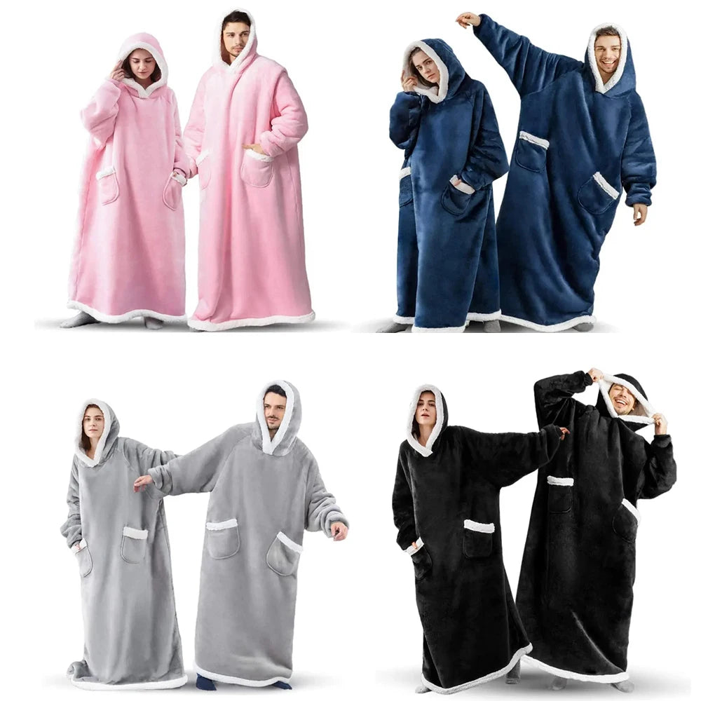 CozyHood | Extra Lange Hoodie Deken Oversized comfort voor dames en heren