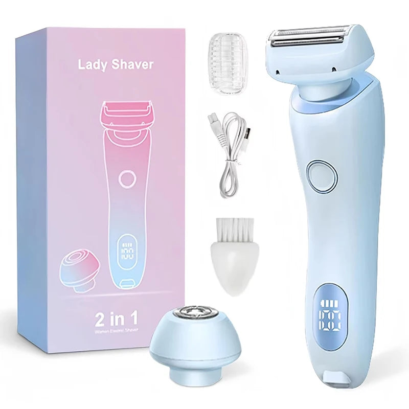 VelvetSkin Lady Shaver | 2-in-1 Trimmer Verwijdert haartjes snel en moeiteloos.