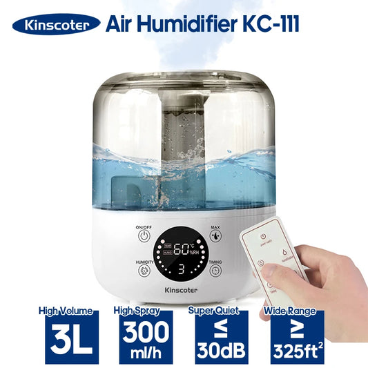 Kinscoter 3L luchtbevochtiger | Voor een gezonde en comfortabele leefomgeving