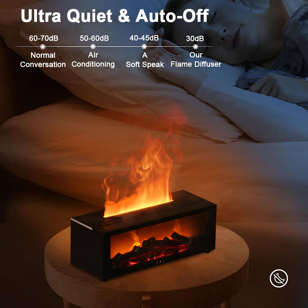 FlameMist | Luchtbevochtiger & Aroma Diffuser Realistisch vlam-effect met LED en afstandsbediening