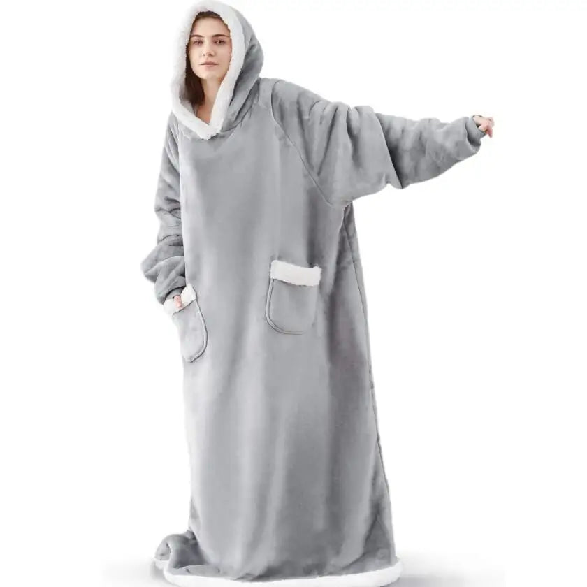 CozyHood | Extra Lange Hoodie Deken Oversized comfort voor dames en heren