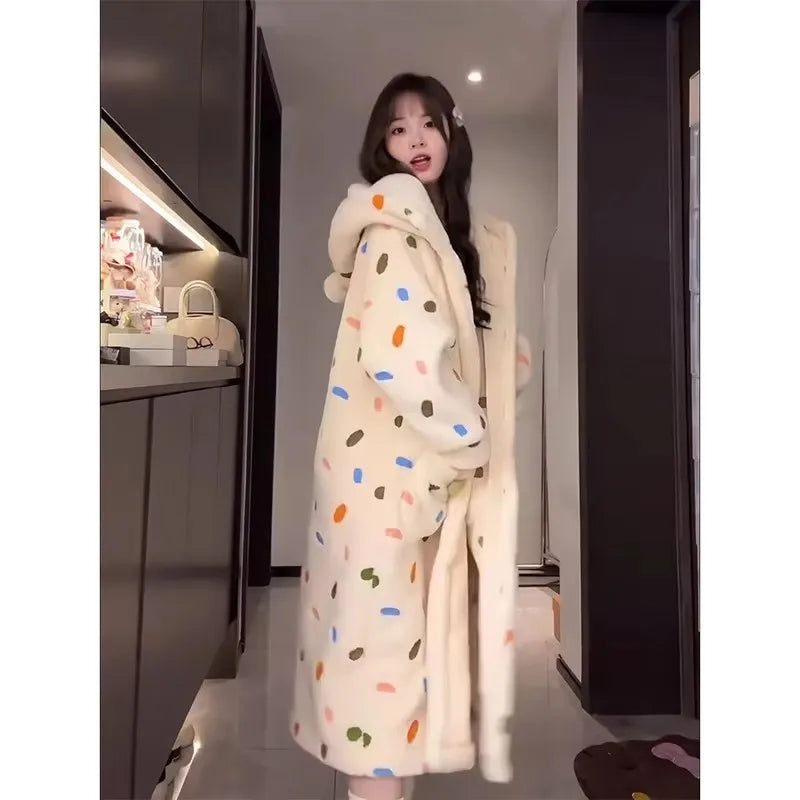 DreamCozy™ | Dames Winter Nachtjapon met Capuchon