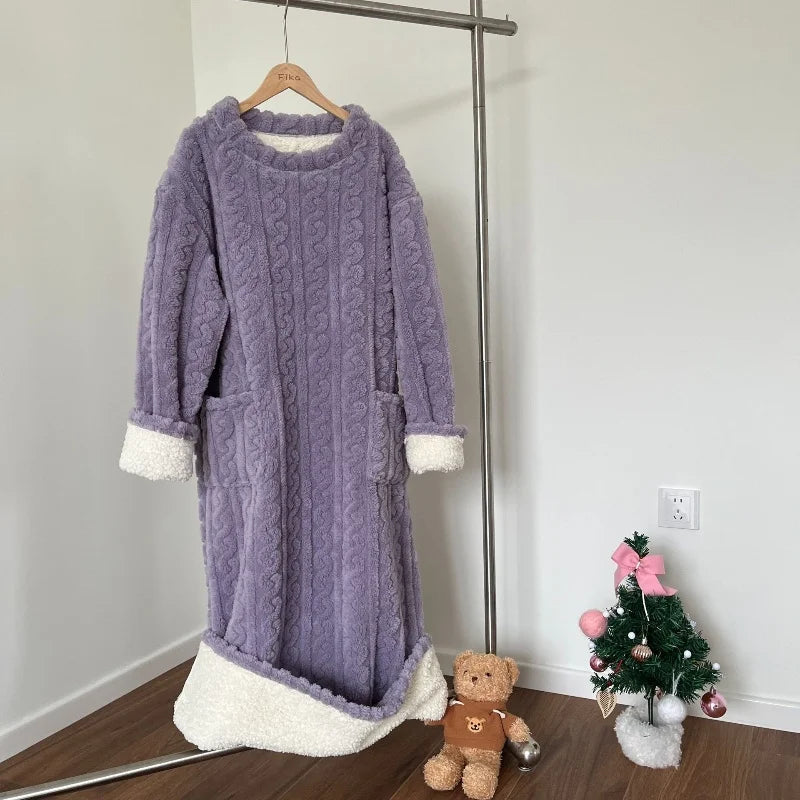 VelviDream™ | Dames Winter Pyjama van Koraalfluweel