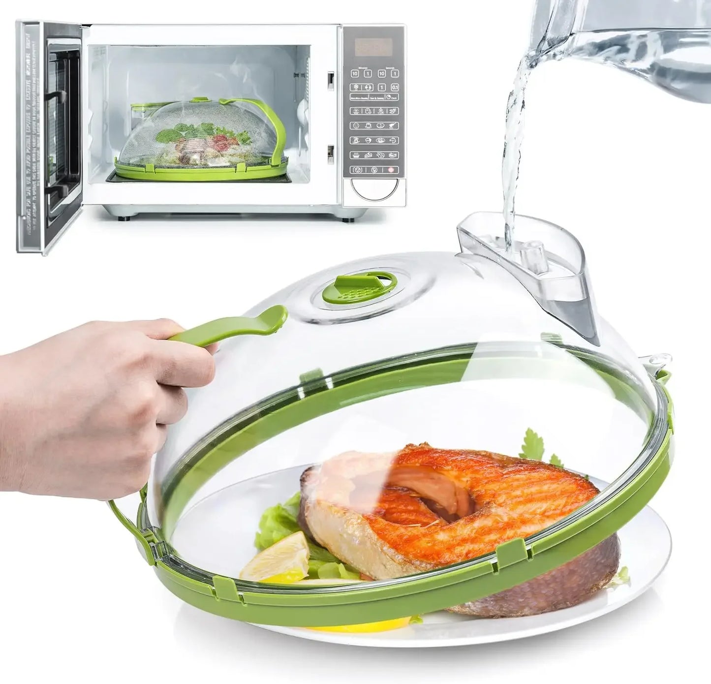 CookSafe | Magnetron Afdekdeksel Handig handvat, slim stoomventiel