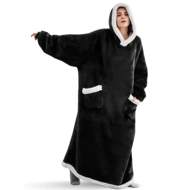 CozyHood | Extra Lange Hoodie Deken Oversized comfort voor dames en heren