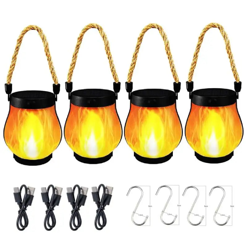 FlameGlow | LED Solar Hanglantaarn Sfeervolle verlichting met realistische vlam