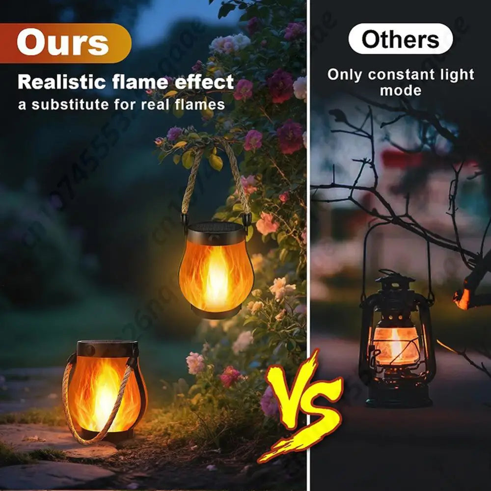 FlameGlow | LED Solar Hanglantaarn Sfeervolle verlichting met realistische vlam