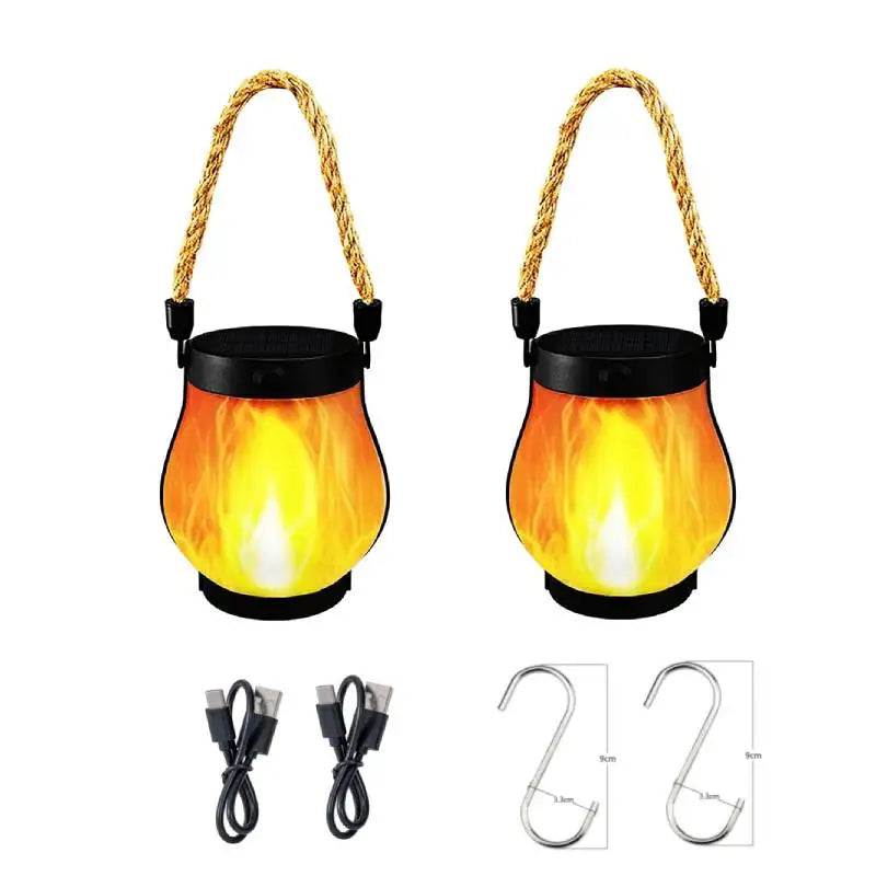 FlameGlow | LED Solar Hanglantaarn Sfeervolle verlichting met realistische vlam