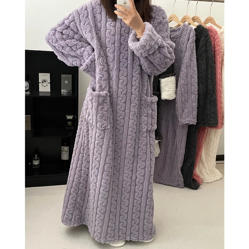 VelviDream™ | Dames Winter Pyjama van Koraalfluweel