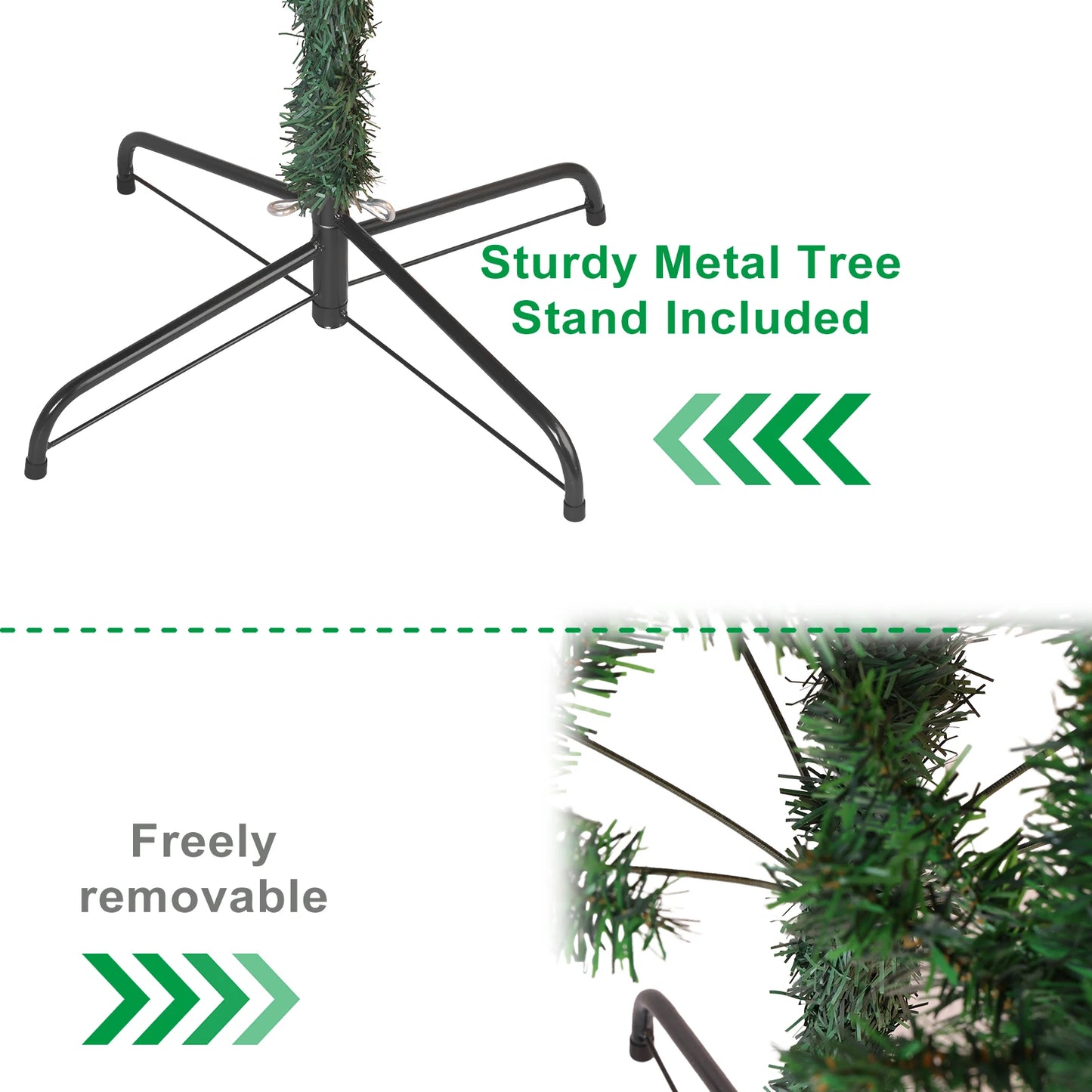 Slanke Kerstboom met Dikke Takken & Stevige IJzeren Voet | Realistische Winterdecoratie
