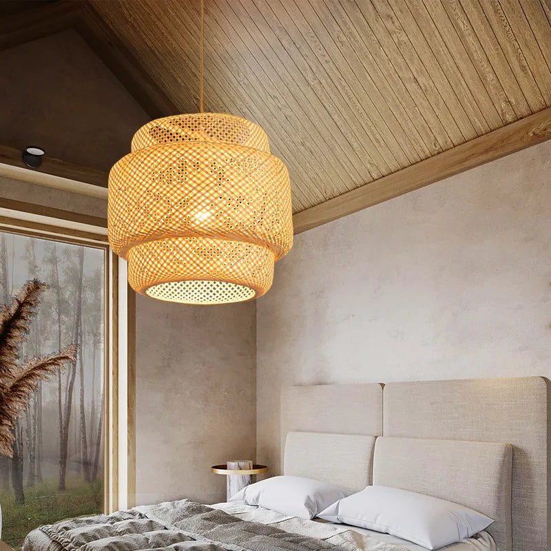 BambooGlow | Handgemaakte Hanglamp Natuurlijke sfeer met gevlochten bamboe