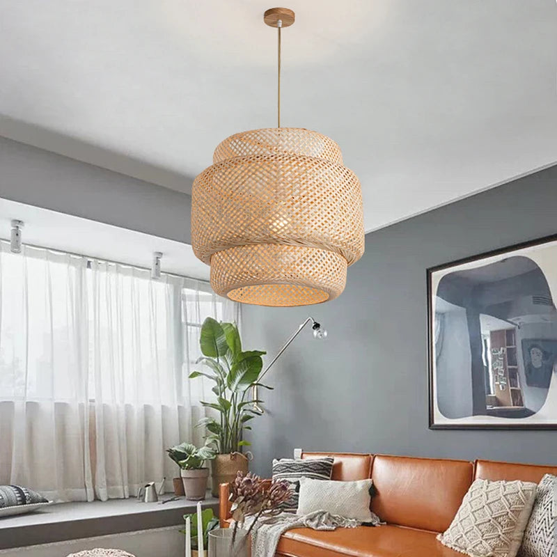 BambooGlow | Handgemaakte Hanglamp Natuurlijke sfeer met gevlochten bamboe