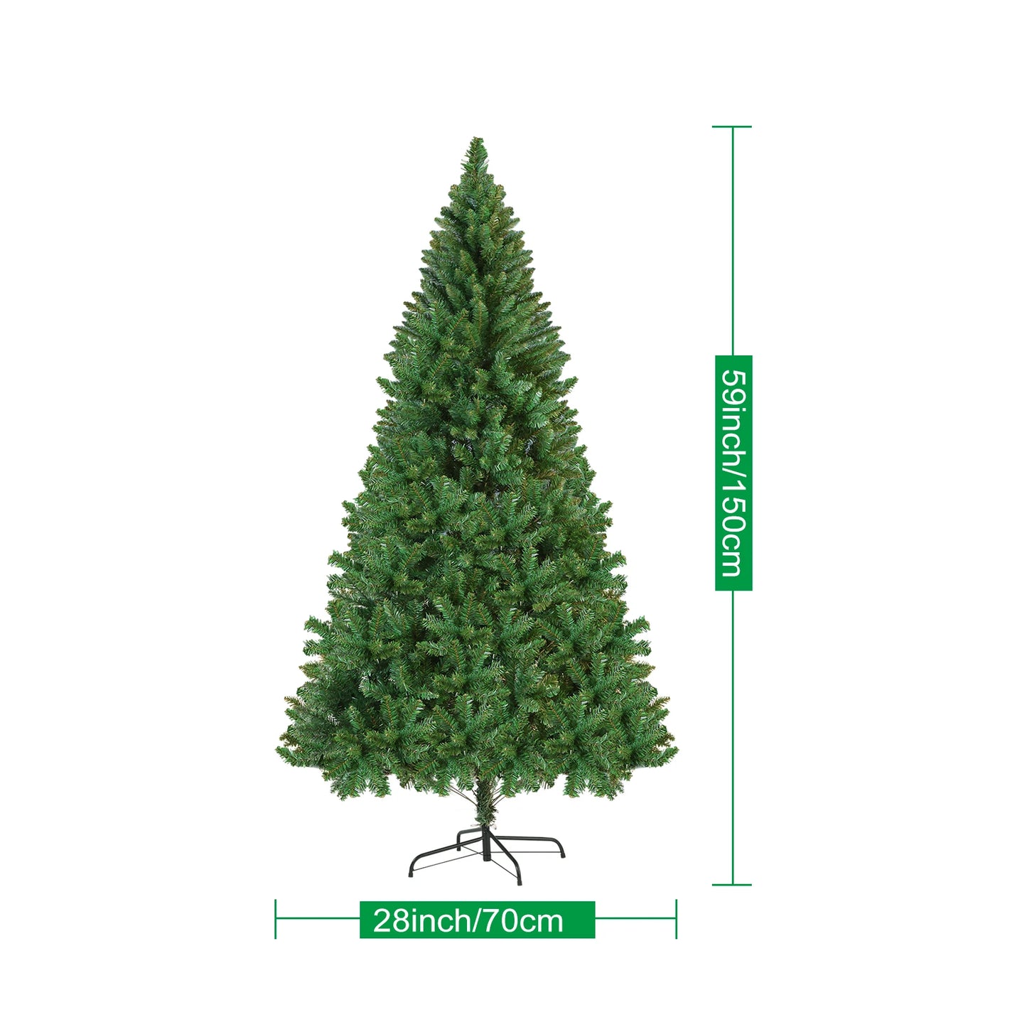 Slanke Kerstboom met Dikke Takken & Stevige IJzeren Voet | Realistische Winterdecoratie