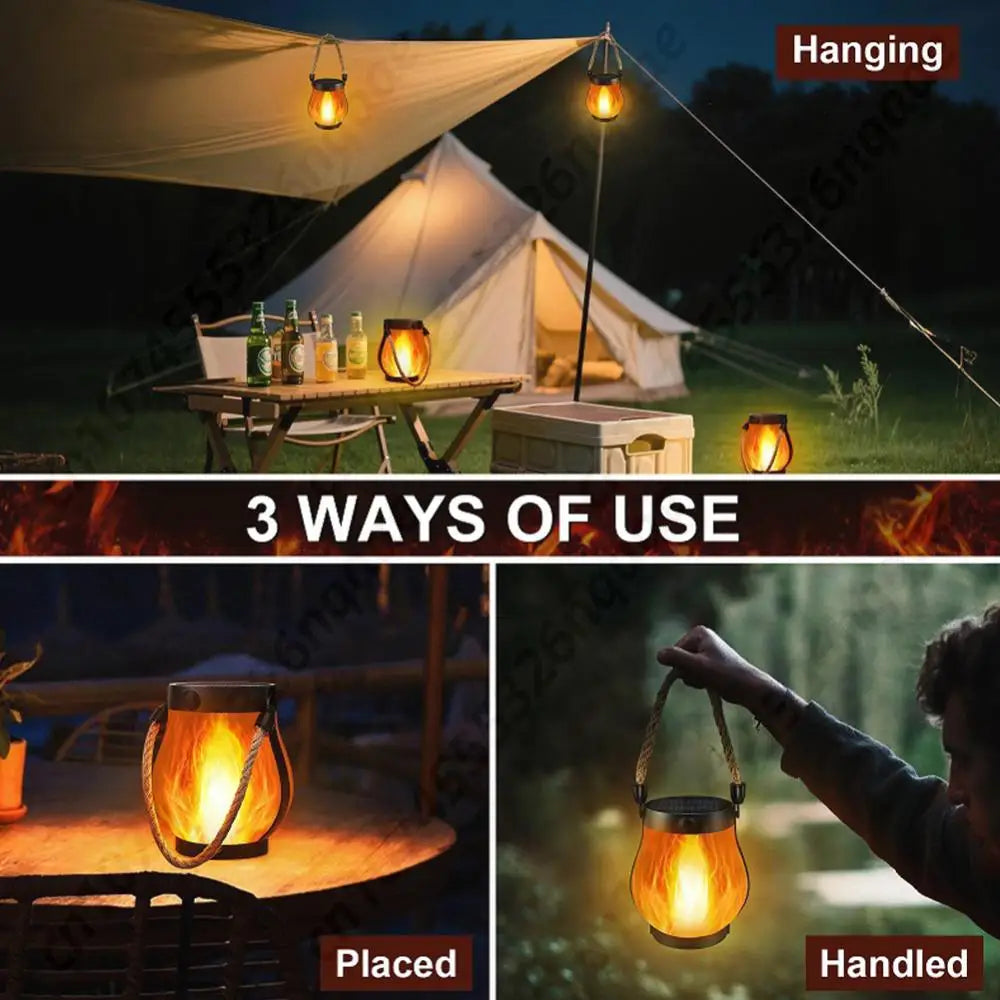 FlameGlow | LED Solar Hanglantaarn Sfeervolle verlichting met realistische vlam