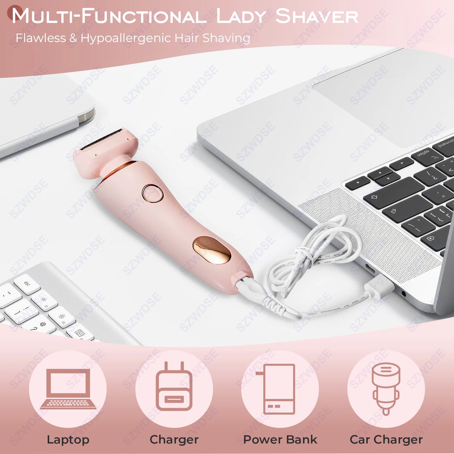VelvetSkin Lady Shaver | 2-in-1 Trimmer Verwijdert haartjes snel en moeiteloos.