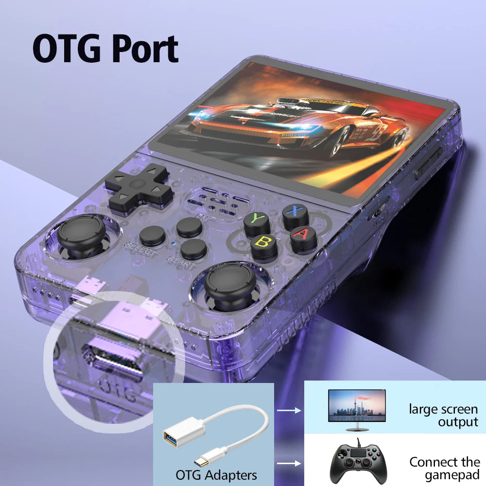R36S Retro Handheld Spelconsole – 3.5" IPS Scherm, 128GB Opslag