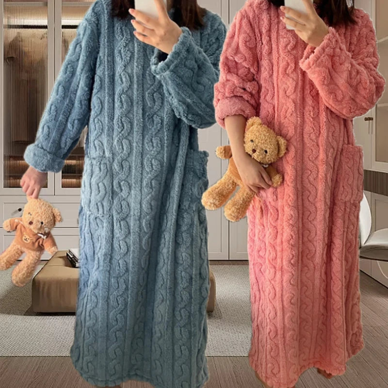 VelviDream™ | Dames Winter Pyjama van Koraalfluweel