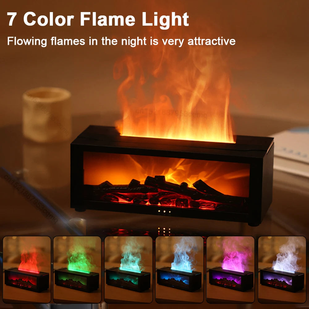 FlameMist | Luchtbevochtiger & Aroma Diffuser Realistisch vlam-effect met LED en afstandsbediening