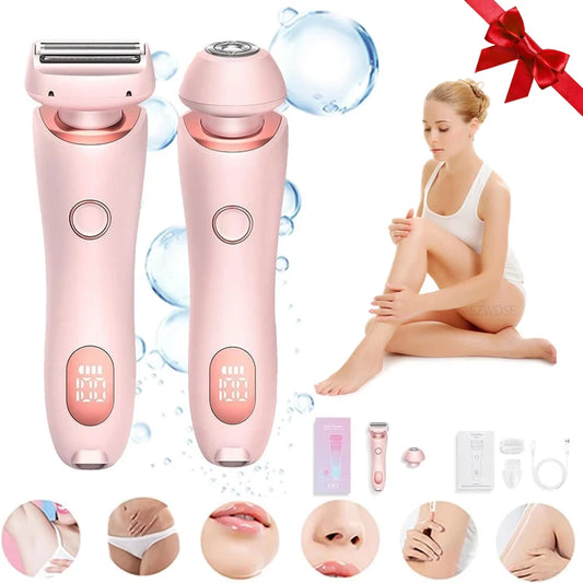 VelvetSkin Lady Shaver | 2-in-1 Trimmer Verwijdert haartjes snel en moeiteloos.