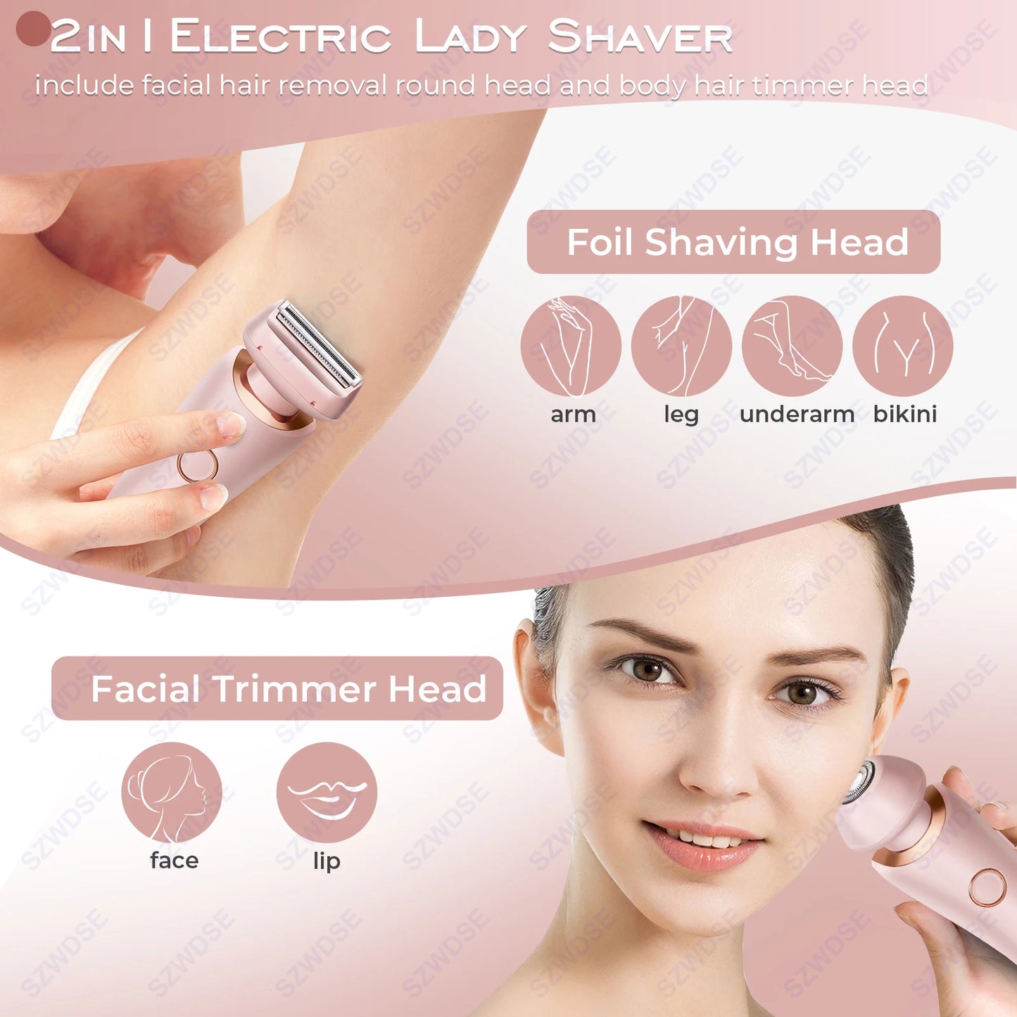 VelvetSkin Lady Shaver | 2-in-1 Trimmer Verwijdert haartjes snel en moeiteloos.