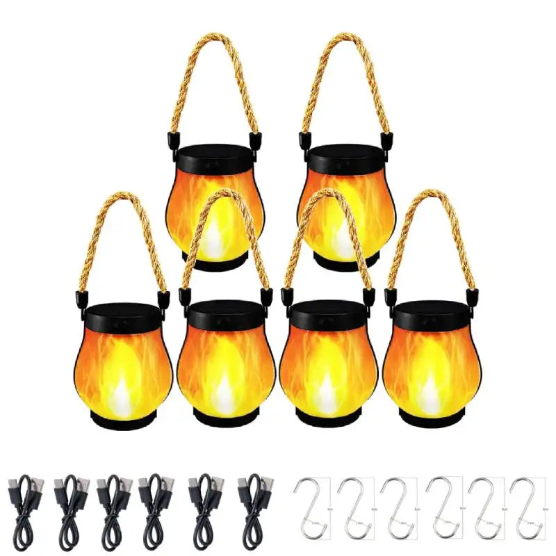 FlameGlow | LED Solar Hanglantaarn Sfeervolle verlichting met realistische vlam