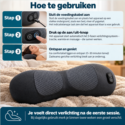 LUMVORA | 3-in-1 Rugkussen met Warmte, Massage & Tractie