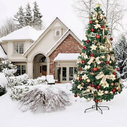 Slanke Kerstboom met Dikke Takken & Stevige IJzeren Voet | Realistische Winterdecoratie