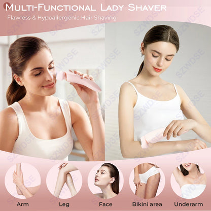 VelvetSkin Lady Shaver | 2-in-1 Trimmer Verwijdert haartjes snel en moeiteloos.