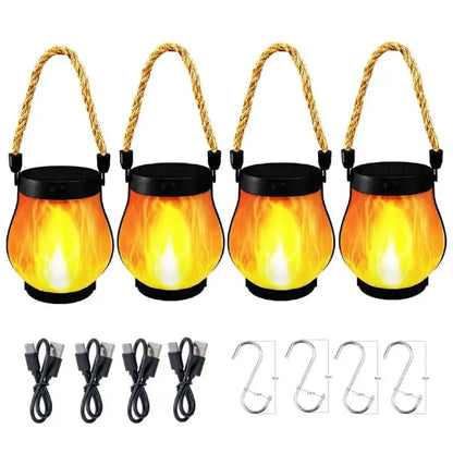 FlameGlow | LED Solar Hanglantaarn Sfeervolle verlichting met realistische vlam