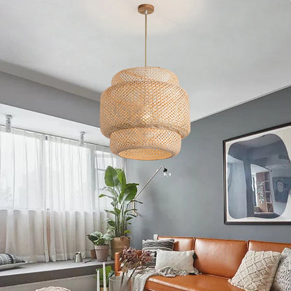 BambooGlow | Handgemaakte Hanglamp Natuurlijke sfeer met gevlochten bamboe
