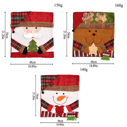 Luxe Kerst Stoelhoezen – Kerstman, Sneeuwpop & Rendier Design | Perfecte Kersttafel Decoratie