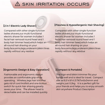 VelvetSkin Lady Shaver | 2-in-1 Trimmer Verwijdert haartjes snel en moeiteloos.